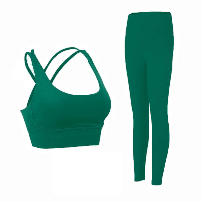 Women's Naked Feeling 2 Piece Gym Set - Seamless Sports Bra & High Waist Leggings, Shockproof Breathable Fitness Clothing, S-XL